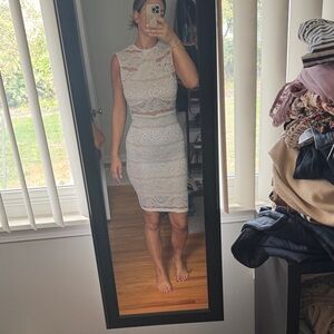 Windsor White Lace Midi Dress